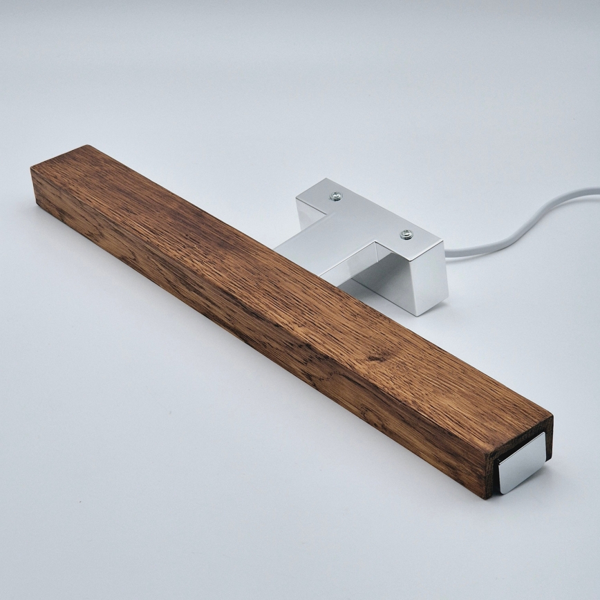 Brilagi - LED Bathroom mirror lighting WOODY MIRROR LED/8W/230V 40 cm IP44 oak cherry/shiny chrome