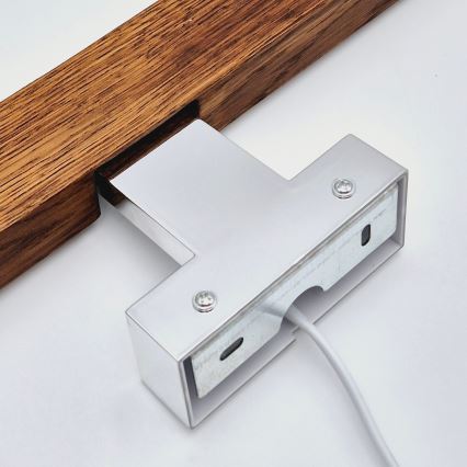 Brilagi - LED Bathroom mirror lighting WOODY MIRROR LED/8W/230V 40 cm IP44 oak cherry/shiny chrome