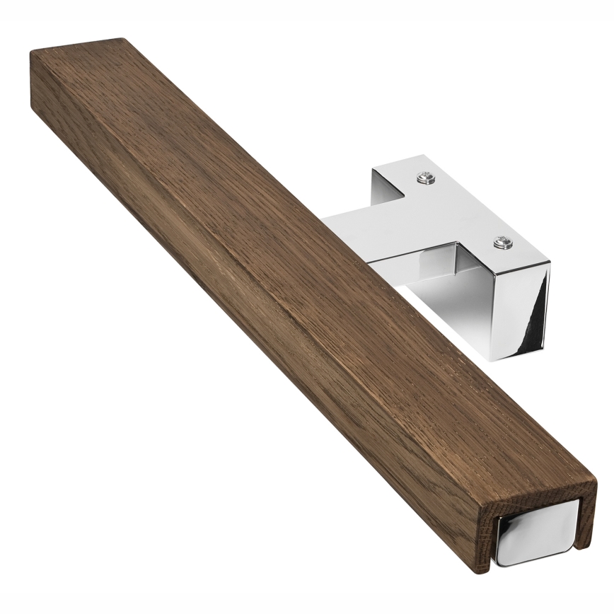 Brilagi - LED Bathroom mirror lighting WOODY MIRROR LED/8W/230V 40 cm IP44 oak walnut/shiny chrome