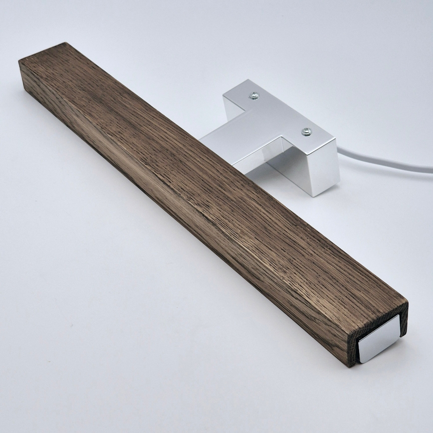 Brilagi - LED Bathroom mirror lighting WOODY MIRROR LED/8W/230V 40 cm IP44 oak walnut/shiny chrome