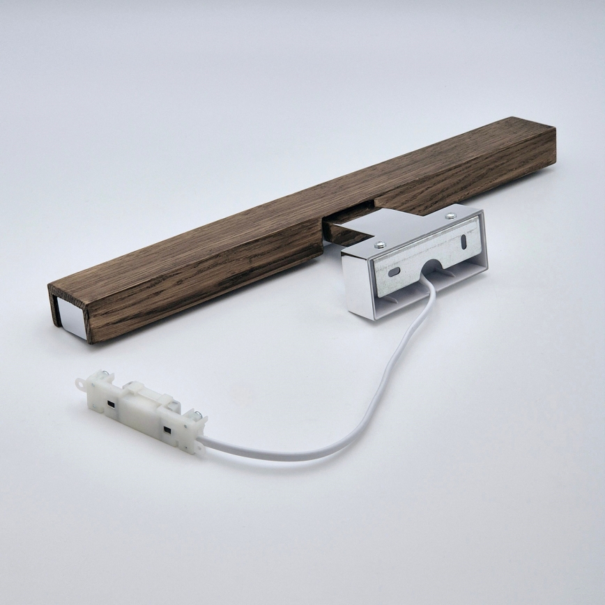 Brilagi - LED Bathroom mirror lighting WOODY MIRROR LED/8W/230V 40 cm IP44 oak walnut/shiny chrome