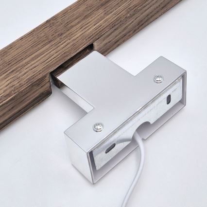 Brilagi - LED Bathroom mirror lighting WOODY MIRROR LED/8W/230V 40 cm IP44 oak walnut/shiny chrome