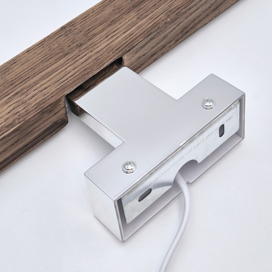 Brilagi - LED Bathroom mirror lighting WOODY MIRROR LED/8W/230V 40 cm IP44 oak walnut/shiny chrome