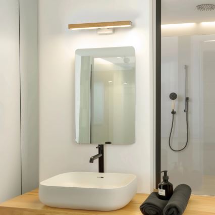 Brilagi - LED Bathroom mirror lighting WOODY MIRROR LED/8W/230V 40 cm IP44 oak/white