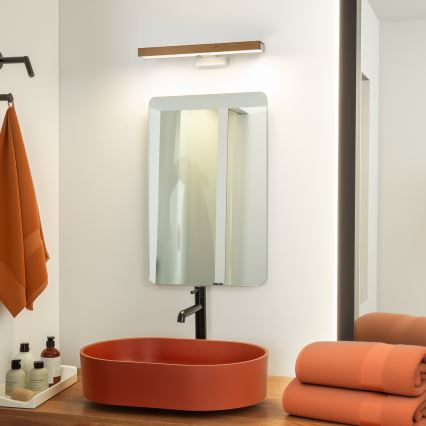 Brilagi - LED Bathroom mirror lighting WOODY MIRROR LED/8W/230V 40 cm IP44 oak cherry/white