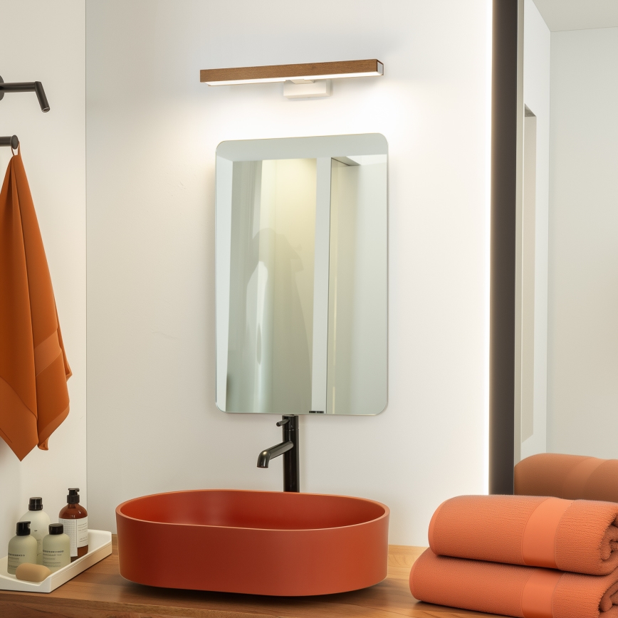Brilagi - LED Bathroom mirror lighting WOODY MIRROR LED/8W/230V 40 cm IP44 oak cherry/white