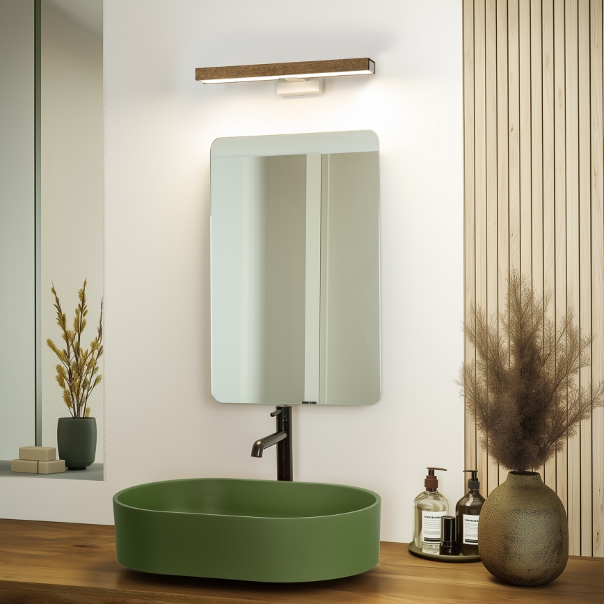 Brilagi - LED Bathroom mirror lighting WOODY MIRROR LED/8W/230V 40 cm IP44 oak walnut/white