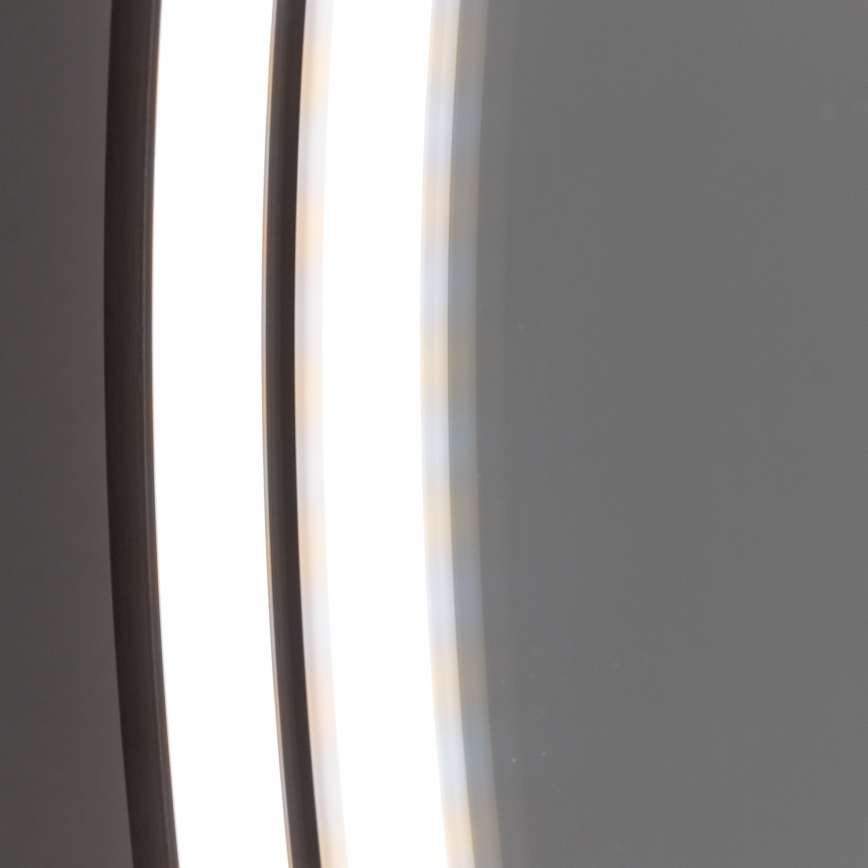 Brilagi - PALANZO LED Bathroom Mirror LED/19W/230V Ø 60 cm Black IP44 CRI 90 Dimmable + CCT