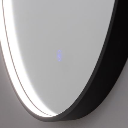 Brilagi - PALANZO LED Bathroom Mirror LED/19W/230V Ø 60 cm Black IP44 CRI 90 Dimmable + CCT