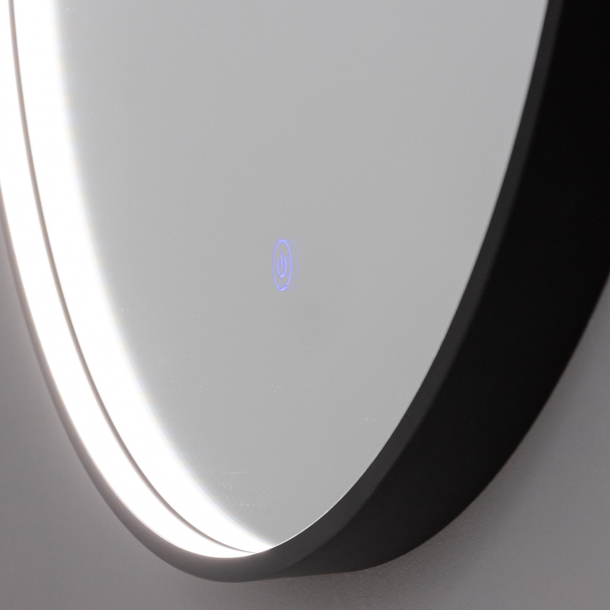 Brilagi - PALANZO LED Bathroom Mirror LED/19W/230V Ø 60 cm Black IP44 CRI 90 Dimmable + CCT