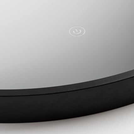 Brilagi - PALANZO LED Bathroom Mirror LED/19W/230V Ø 60 cm Black IP44 CRI 90 Dimmable + CCT