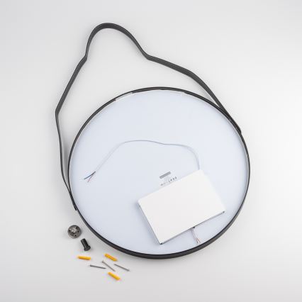 Brilagi - PALANZO LED Bathroom Mirror LED/19W/230V Ø 60 cm Black IP44 CRI 90 Dimmable + CCT