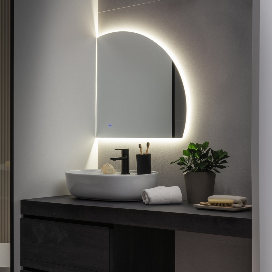 Brilagi - QUARTIERE LED Bathroom Mirror, LED/18W/230V, 50x55 cm, IP44, CRI 90, Dimmable + CCT