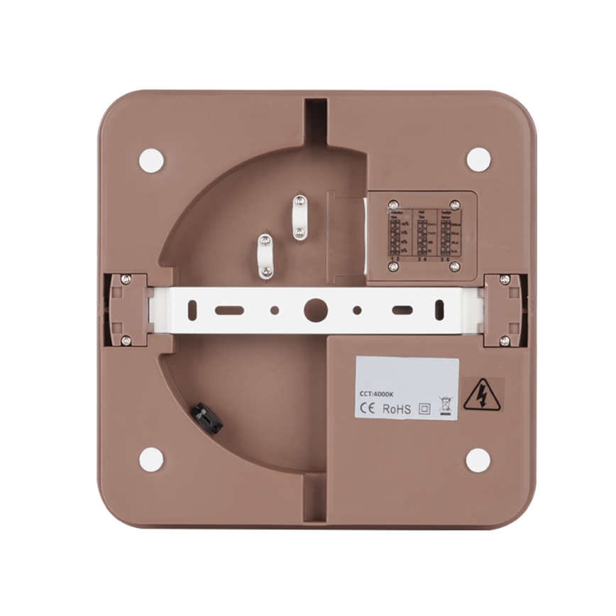 Brilagi - BENE LED Outdoor Ceiling Light with Sensor, 24W/230V, 26x26 cm, Brown, IP54