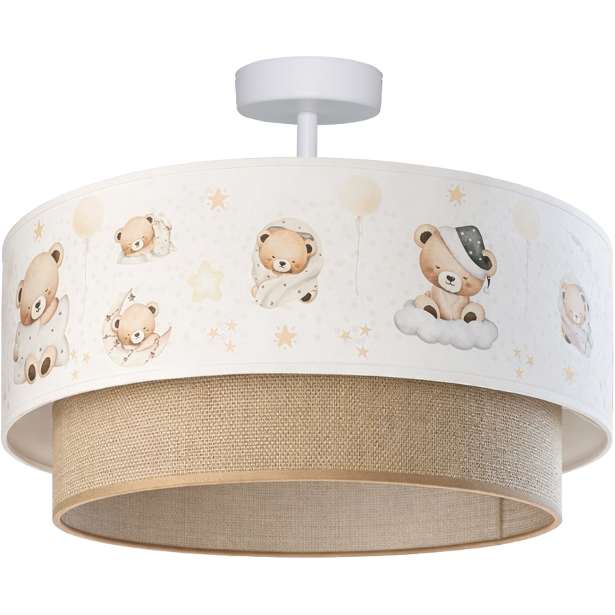 Brilagi - BOBO LED Children's flush-mount ceiling light 1xE27/60W/230V Ø 40 cm white/beige/teddy bears