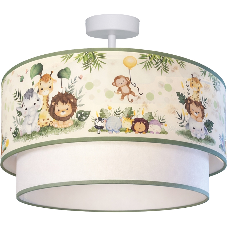 Brilagi - BOBO LED Children's Flush-Mount Ceiling Light 1xE27/10W/230V Ø 40 cm cream/green/jungle