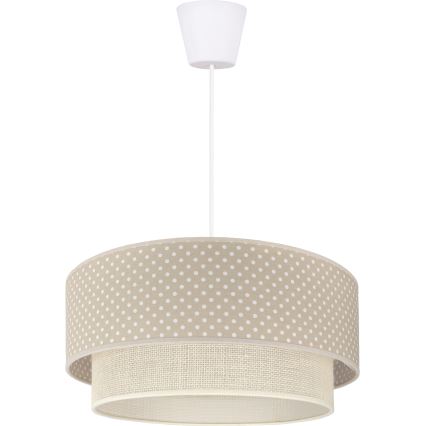Brilagi - LED pendant light on cord BOHO BOBO 1xE27/60W/230V Ø 40 cm polka dots beige/cream