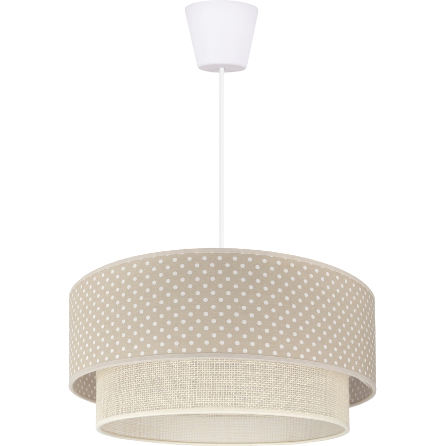 Brilagi - LED pendant light on cord BOHO BOBO 1xE27/60W/230V Ø 40 cm polka dots beige/cream