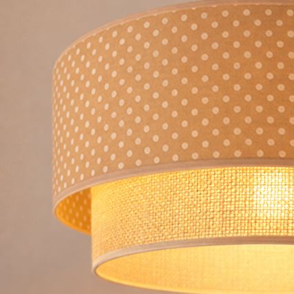 Brilagi - LED pendant light on cord BOHO BOBO 1xE27/60W/230V Ø 40 cm polka dots beige/cream