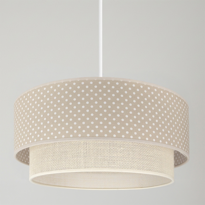 Brilagi - LED pendant light on cord BOHO BOBO 1xE27/60W/230V Ø 40 cm polka dots beige/cream