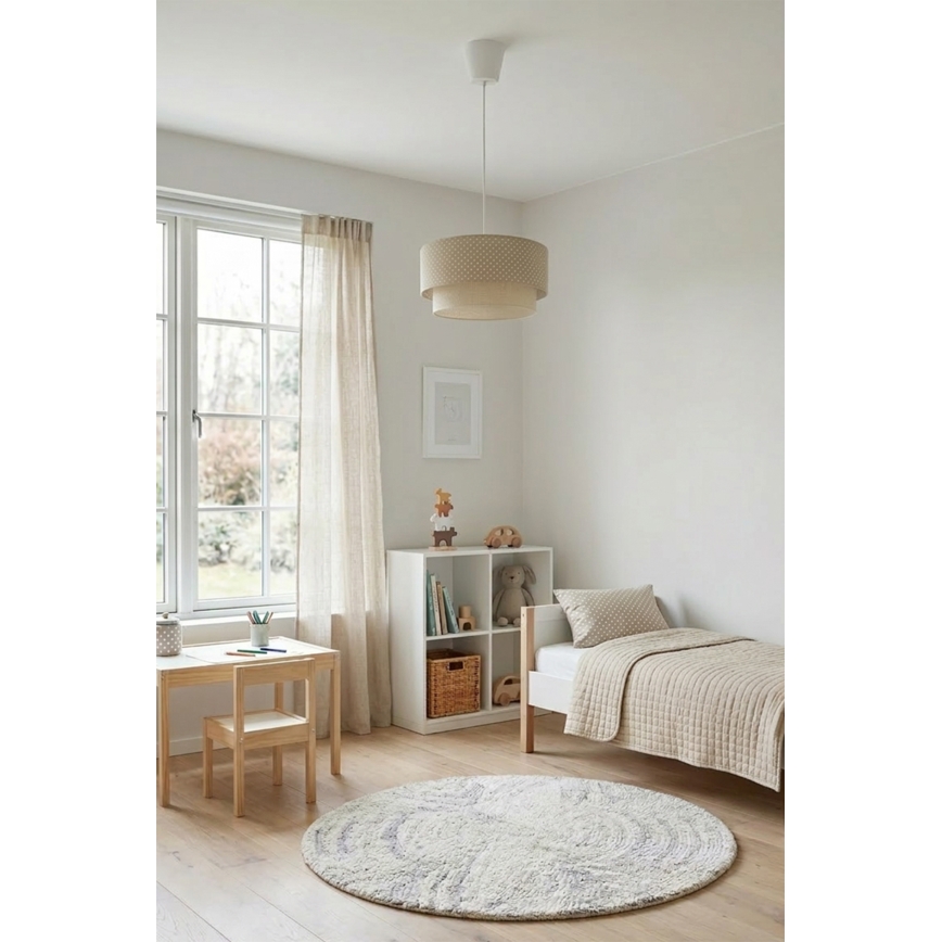 Brilagi - LED Pendant Lamp on Cord BOHO BOBO 1xE27/10W/230V Ø 40 cm polka dots beige/cream