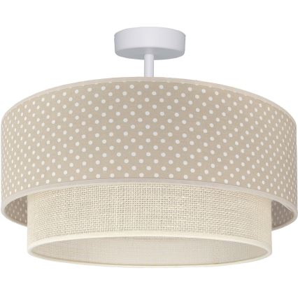 Brilagi - BOHO BOBO LED Flush-Mount Chandelier 1xE27/10W/230V, Ø 40 cm, polka dots, beige/cream