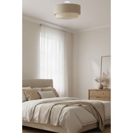 Brilagi - BOHO BOBO LED Flush-Mount Chandelier 1xE27/10W/230V, Ø 40 cm, polka dots, beige/cream