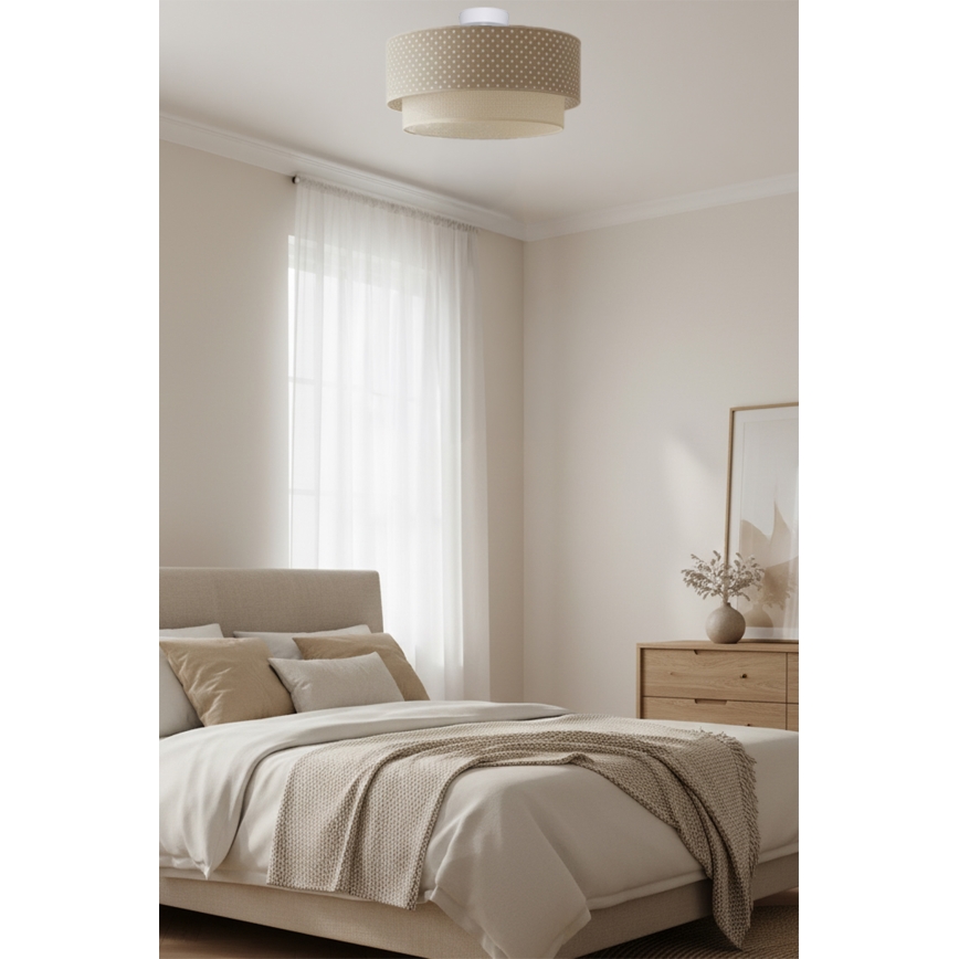 Brilagi - BOHO BOBO LED Flush-Mount Chandelier 1xE27/10W/230V, Ø 40 cm, polka dots, beige/cream