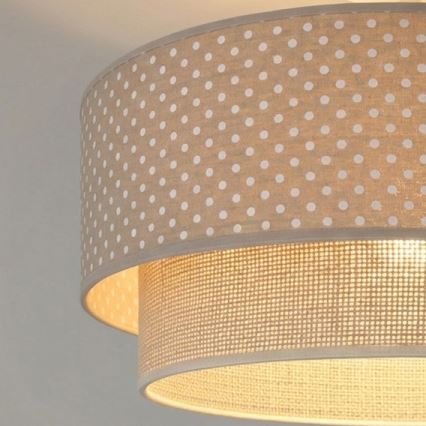 Brilagi - BOHO BOBO LED Flush-Mount Chandelier 1xE27/10W/230V, Ø 40 cm, polka dots, beige/cream