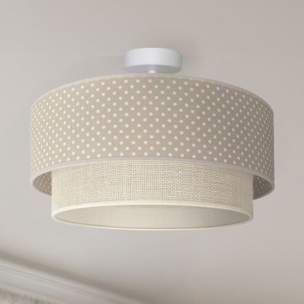 Brilagi - BOHO BOBO LED Flush-Mount Chandelier 1xE27/10W/230V, Ø 40 cm, polka dots, beige/cream