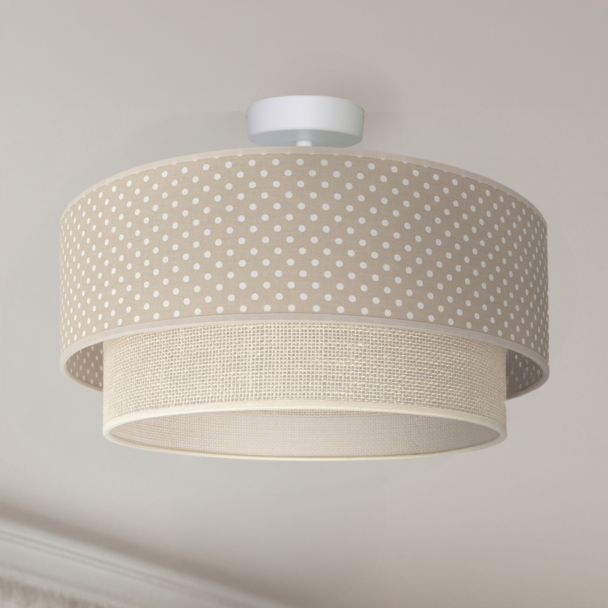 Brilagi - BOHO BOBO LED Flush-Mount Chandelier 1xE27/10W/230V, Ø 40 cm, polka dots, beige/cream
