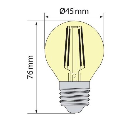 Brilagi - LED Bulb FILAMENT CLASSIC ONE P45 E27/6.5W/230V 3000K