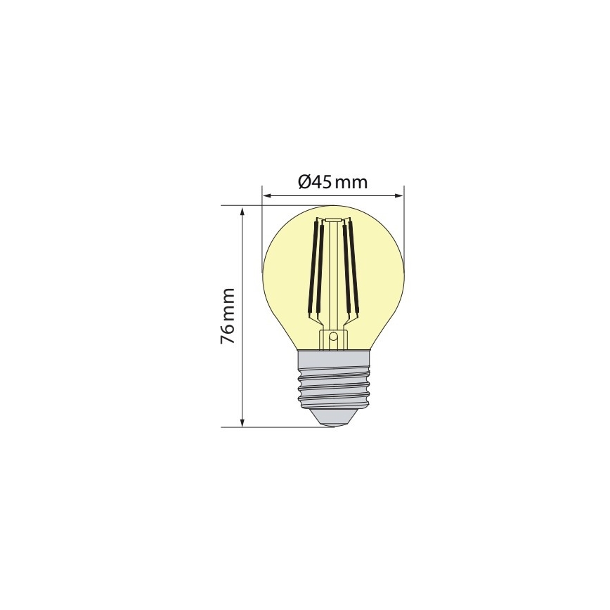 Brilagi - LED Bulb FILAMENT CLASSIC ONE P45 E27/6.5W/230V 3000K
