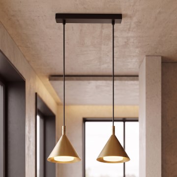 BRILAGI - LED Cable-hung pendant CONE DOUBLE 2xGX53/15W/230V gold