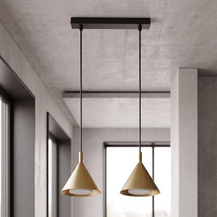 BRILAGI - LED Cable-hung pendant CONE DOUBLE 2xGX53/15W/230V gold