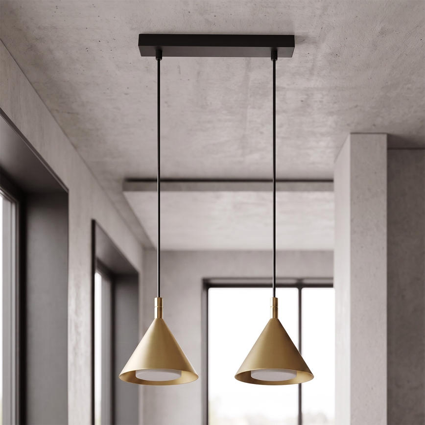 BRILAGI - LED Cable-hung pendant CONE DOUBLE 2xGX53/15W/230V gold