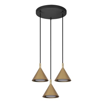 BRILAGI - LED Cable-hung pendant CONE TRIPLE ROUND 3xGX53/15W/230V gold
