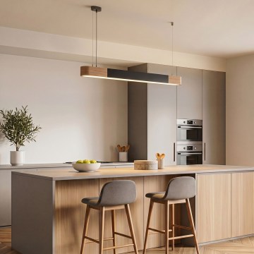 BRILAGI - LED cable-hung pendant GARDALINE LED/100W/230V 120 cm oak/black