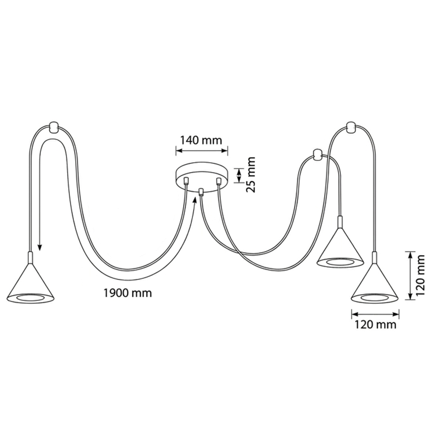 BRILAGI - LED Cable-hung pendant lamp CONE TRIPLE SPIDER 3xGX53/15W/230V white