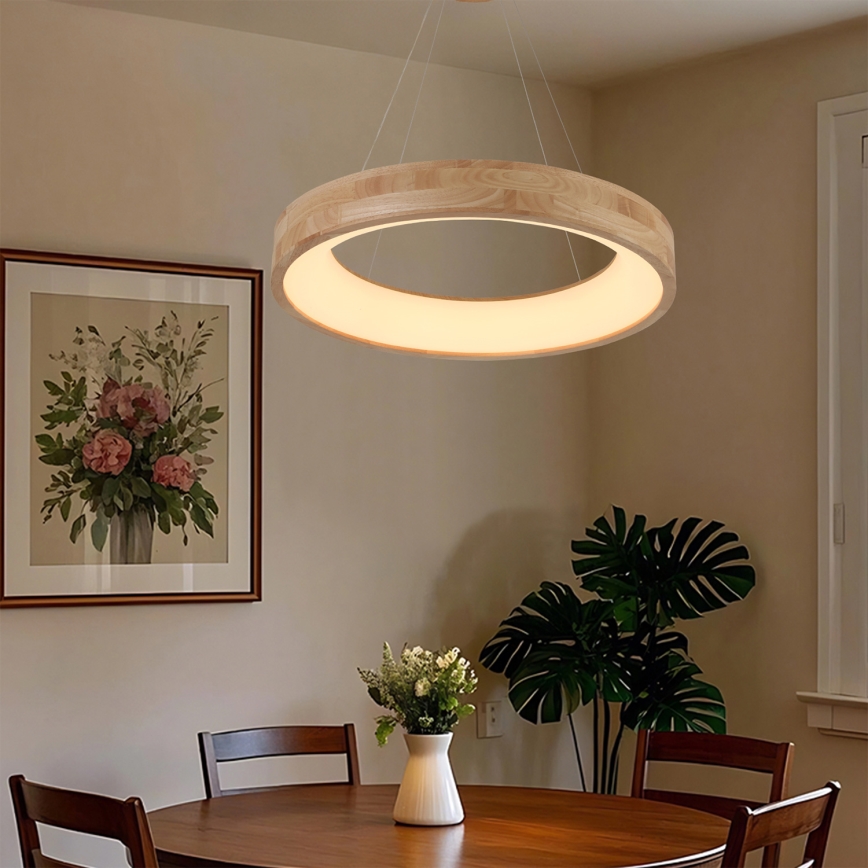 Brilagi - Cable-hung LED Pendant FALCON WOOD LED/40W/230V 3000/4000/6000K Ø 60 cm wood