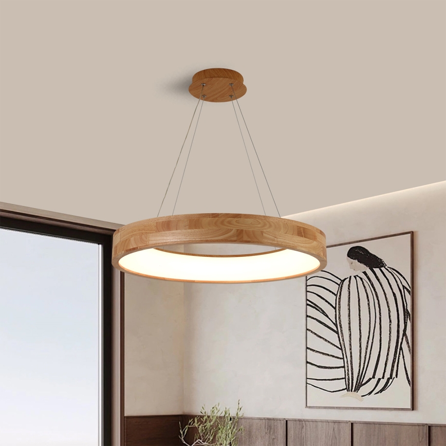 Brilagi - Cable-hung LED Pendant FALCON WOOD LED/40W/230V 3000/4000/6000K Ø 60 cm wood