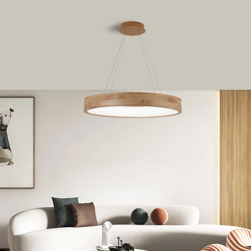 Brilagi - Cable-hung LED Pendant FALCON WOOD LED/40W/230V 3000/4000/6000K Ø 60 cm wood