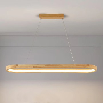 Brilagi - LED Cable-Hung Pendant UMEA WOOD LED/40W/230V 90x22 cm rubberwood