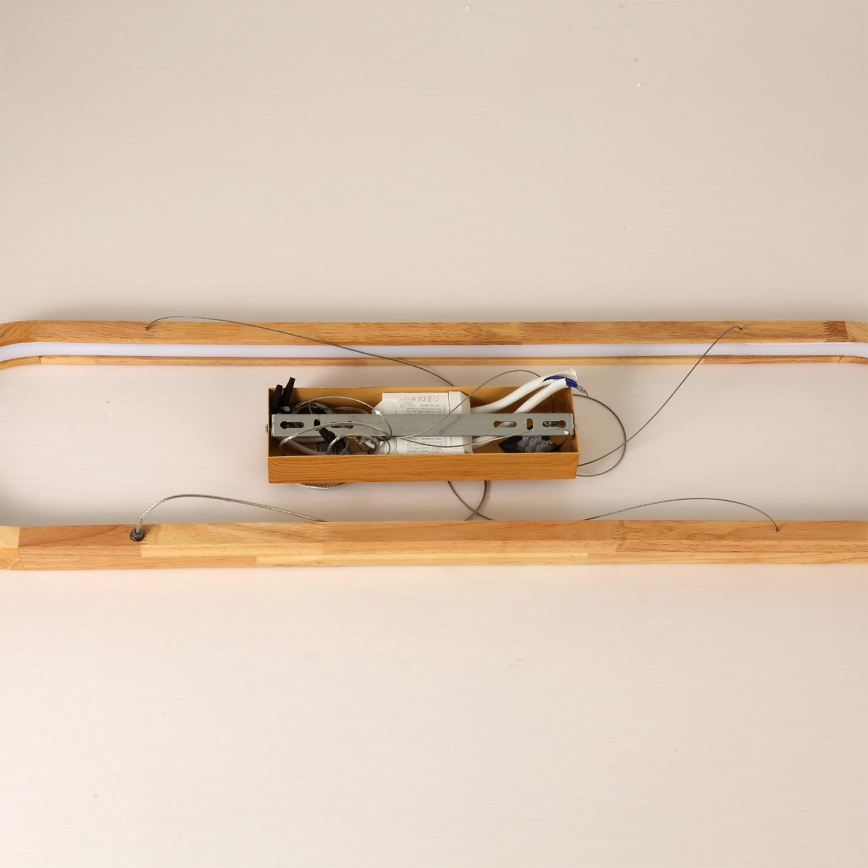 Brilagi - LED Cable-Hung Pendant UMEA WOOD LED/40W/230V 90x22 cm rubberwood