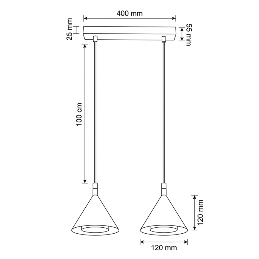 BRILAGI - LED Cable pendant light CONE DOUBLE 2xGX53/15W/230V white