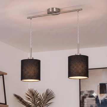 Brilagi - LED cable pendant NUBILA 2xE27/60W/230V black