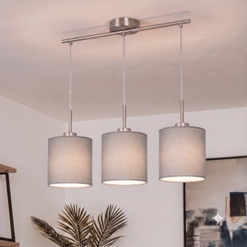 Brilagi - LED cable pendant NUBILA 3xE27/60W/230V light grey