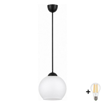 BRILAGI - LED Cable Pendant RETRO GLASS 1x E27/60W/230V Ø 15 cm black/white