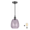 BRILAGI - LED cable pendant RETRO GLASS 1xE27/60W/230V Ø 26 cm black/smoked grey