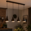 Brilagi - LED Cable-Suspended Chandelier RIDDY 4xE27/60W/230V copper/patina
